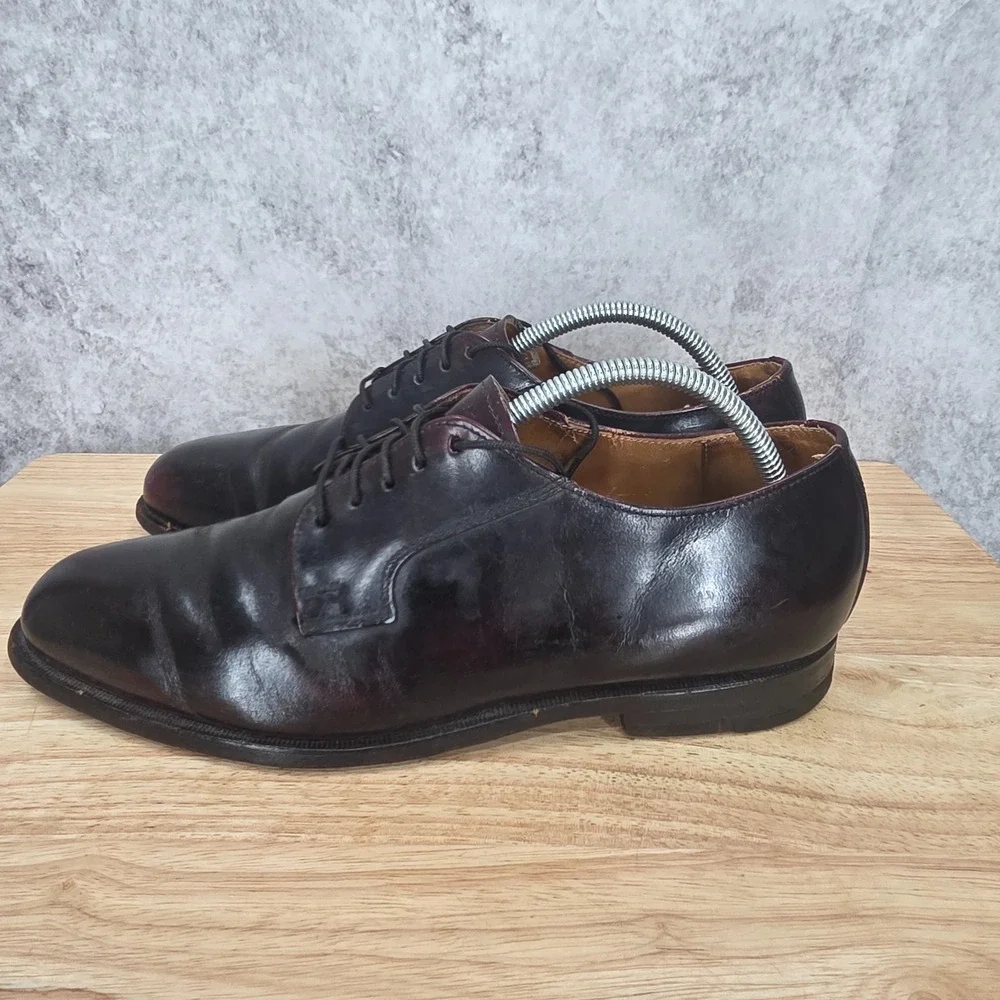 Cole Haan Derby Shoes Men 9 Blucher Shoes Burgundy Oxford Leather Vintage USA‎